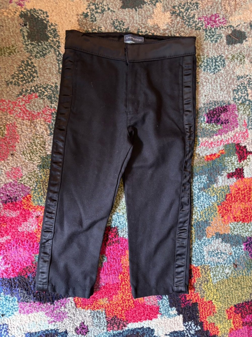 Andy & Evan Black Tuxedo stripe pants